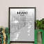 Miami City Map - No Frame Print-458836449