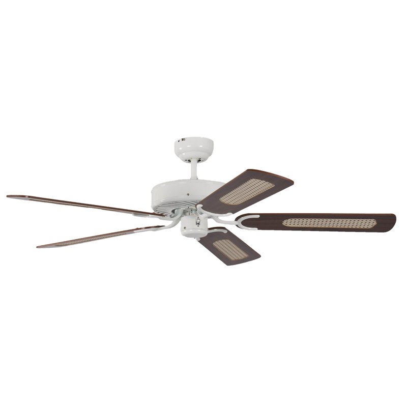 Shayla 132cm Ceiling Fan, White, Oak