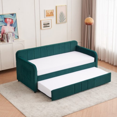 Twin Upholstered Daybed Frame with Trundle