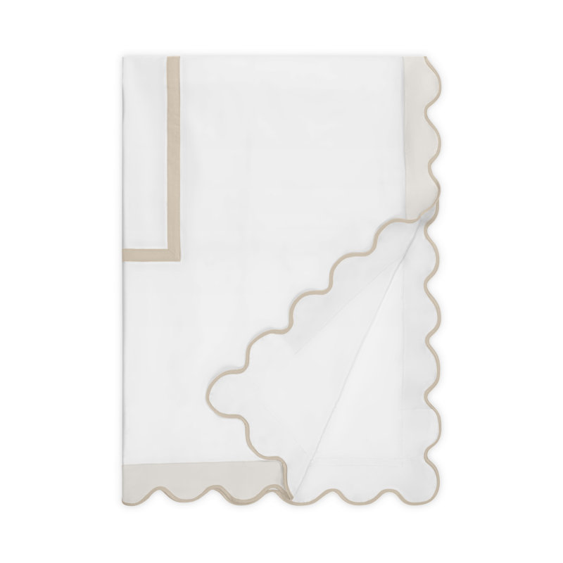 Portofino Standard Cotton Duvet Cover, White/Oyster/Sable, Full Duvet Cover