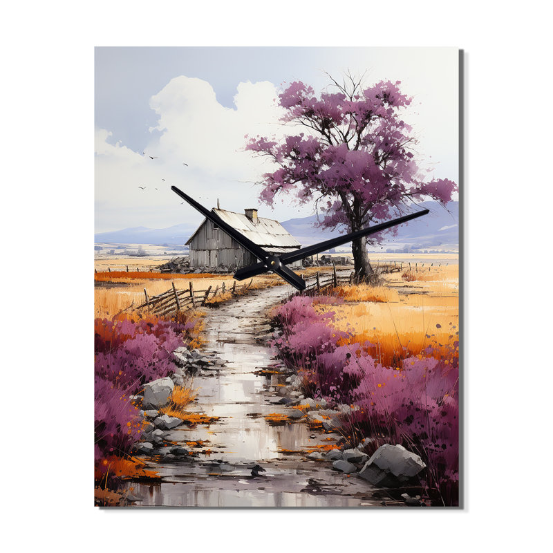 Horloge murale - Mauve, H 32 po x l 24 po x P 1 po