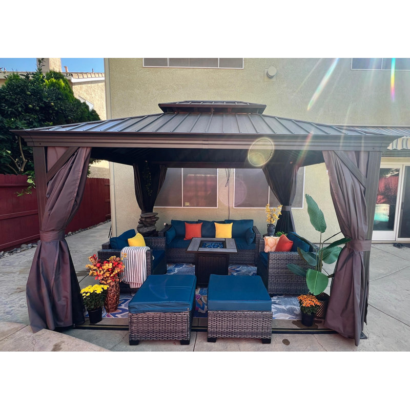 Metal Patio Gazebo, 10' × 12'