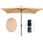 Parasol solaire rectangulaire brun clair pour terrasse - 10 pi x 6,5 pi, poteau en acier thermolaqué, évent pour l'extérieur