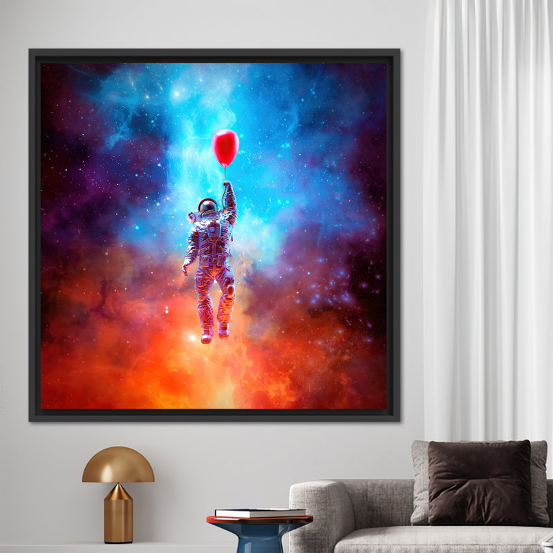 Print on Canvas, 20 cm H x 20 cm W, Black Floater Framed