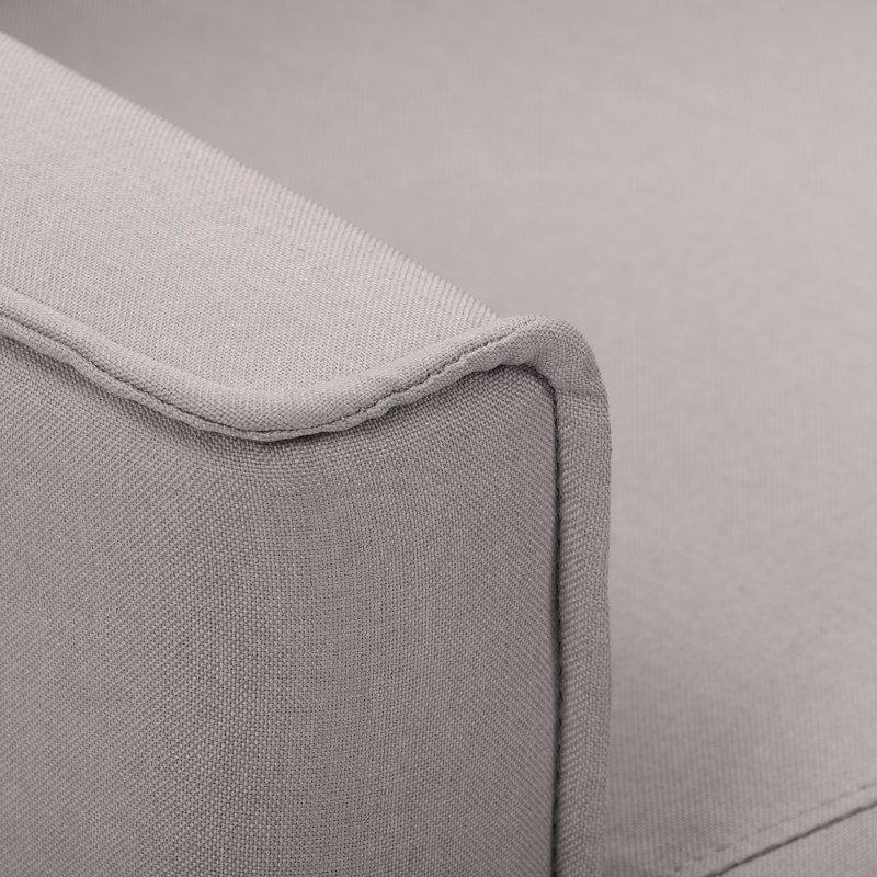 Upholstered Manual Pushback Recliner Armchair, Light Gray