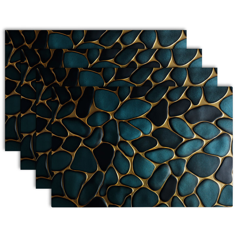 4-Piece Polyester Rectangle Dining Table Placemat