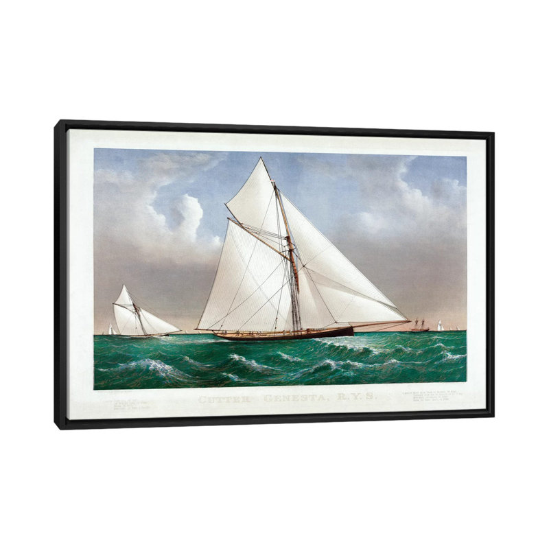 « the massicot genesta 1885 », reproduction d’impression sur toile, H 32 po x l 48 po x P 1,5 po, Toile avec cadre noir