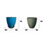 Ensemble de 4 pots à fleurs ronds effilés en résine synthétique moderne avec soucoupes et écrans de drainage, bleu foncé et vert foncé-2005305757-2020441380-2020441386