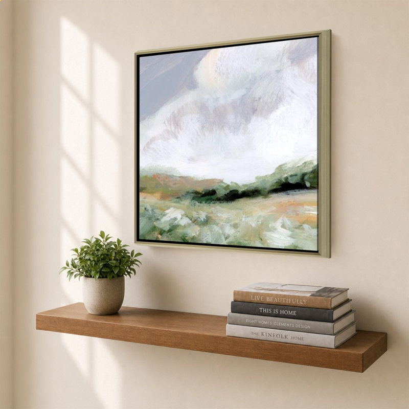«Soft Summer Sky» par Katrina Pete - impression sur toile, H 40 po x l 40 po, Champagne
