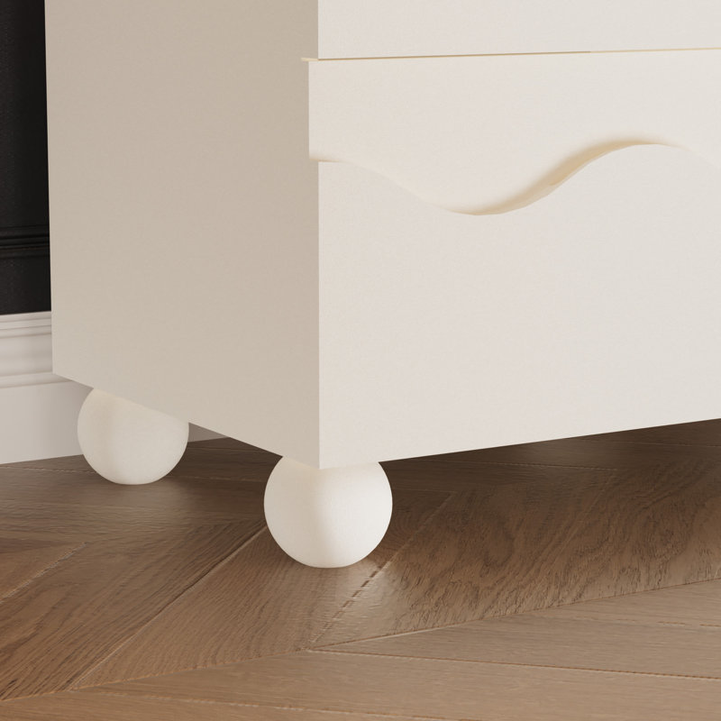 2 - Drawer 19.7"W Nightstand, Milky