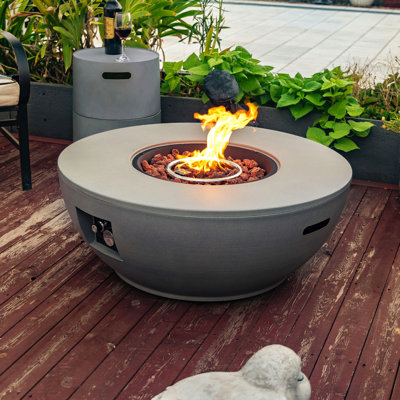 Steel Propane Fire Bowl Outdoor Round Propane Fire Pit With Tank Holder