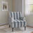 Iliana Upholstered Dark Blue Stripe Cotton Blend Armchair with Solid Wood Legs and Nailhead Trim-388431189
