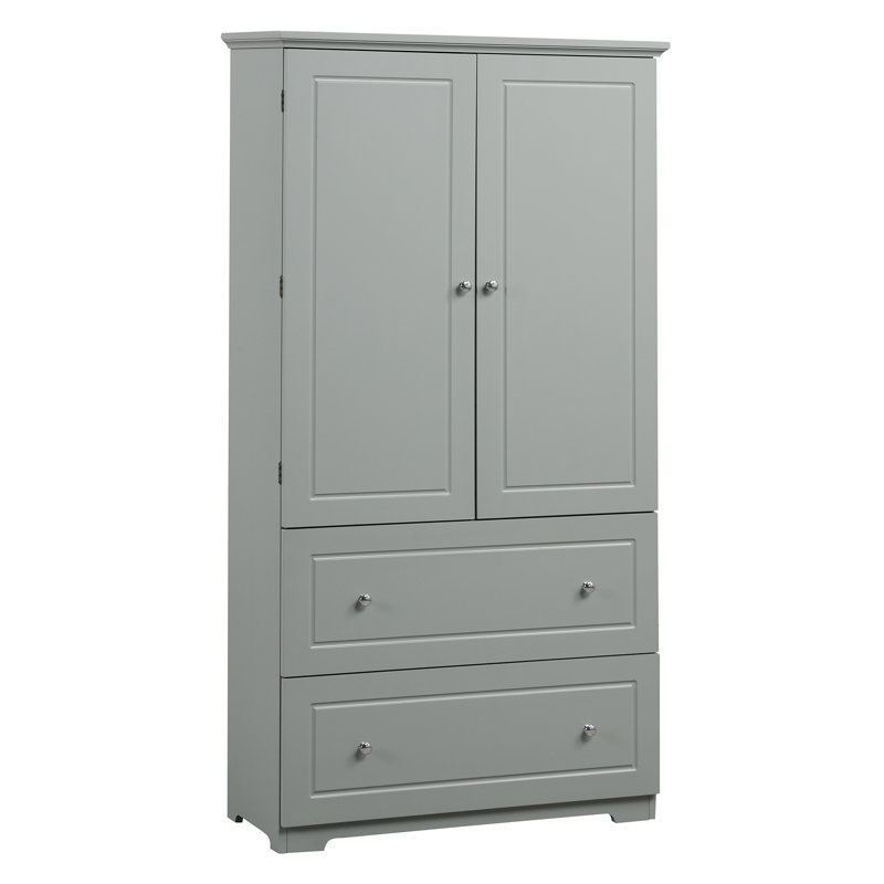 Armoire de rangement de 63,2 po de hauteur avec deux portes et tiroirs, tablette réglable