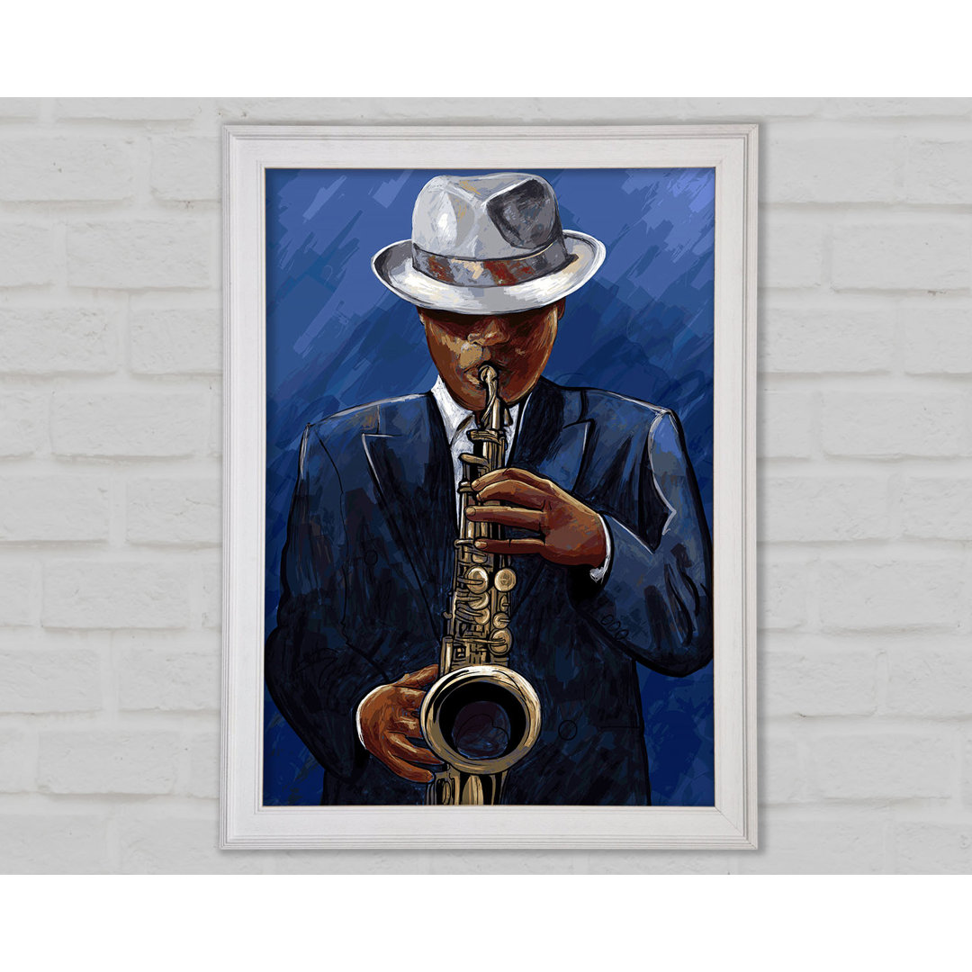 Loves Playing The Saxophone - Einzelner Bilderrahmen Kunstdrucke