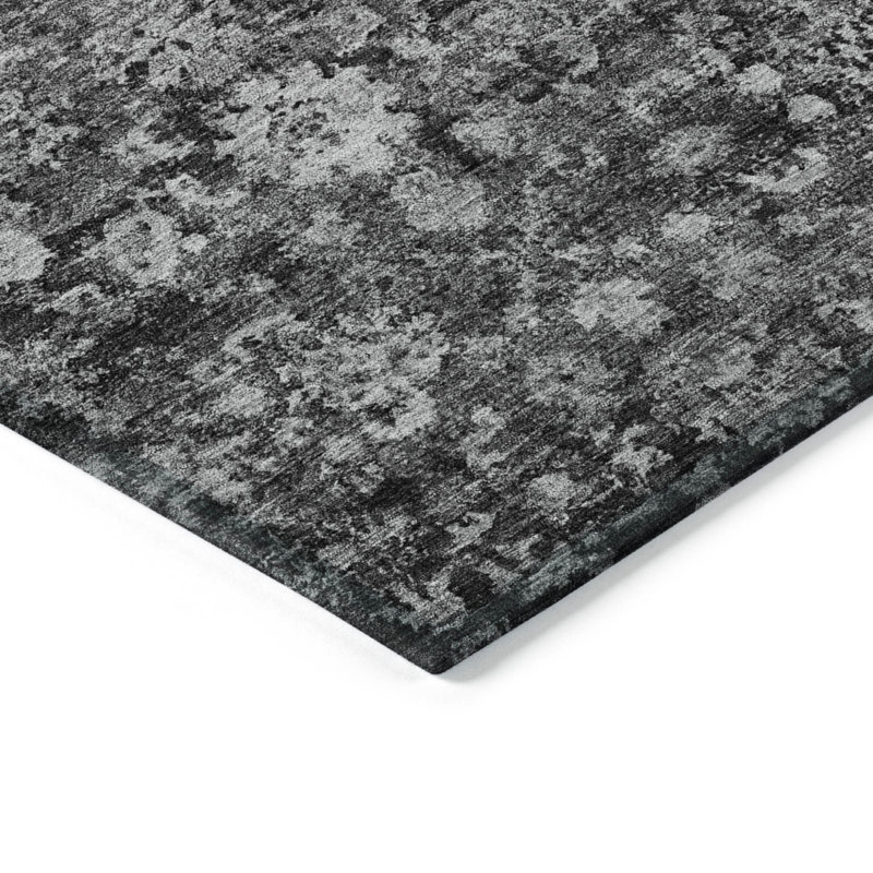 Tapis rond gris anthracite 8 po