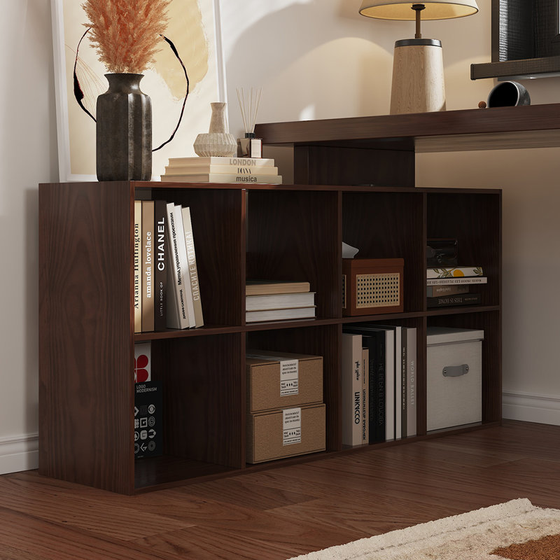 Dark-walnut L-Shaped Solid Wood desk, 29.53" H x 86.61" W x 47.24" D, Left Hand Return
