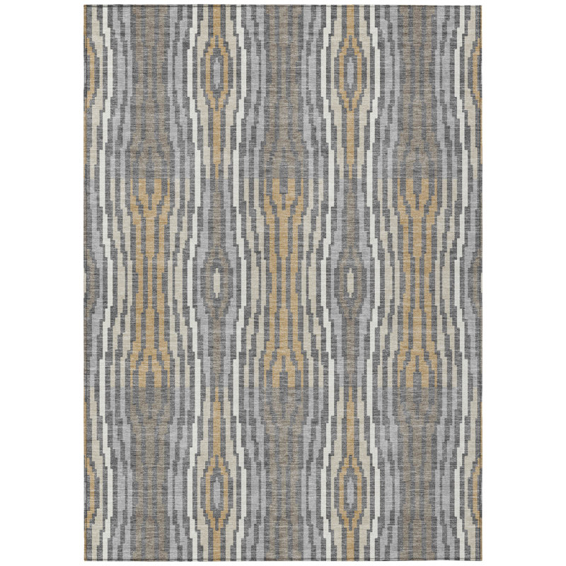 Machine Washable Indoor/Outdoor Chantille ACN2666 Modern Rug, Gray, 2'6" x 3'10"
