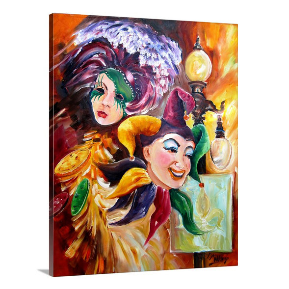 «Mardi Gras Images» par Drewie, reproduction d'art, H 30 po x l 24 po x P 1,5 po, Toile