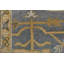 Tapis bleu / jaune en laine noué à la main de conception unique 8 pi 1 po x 9 pi 9 po