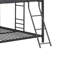 Furniture Triple Bunk Bed, FULL/FULL/FULL, Black, Bed