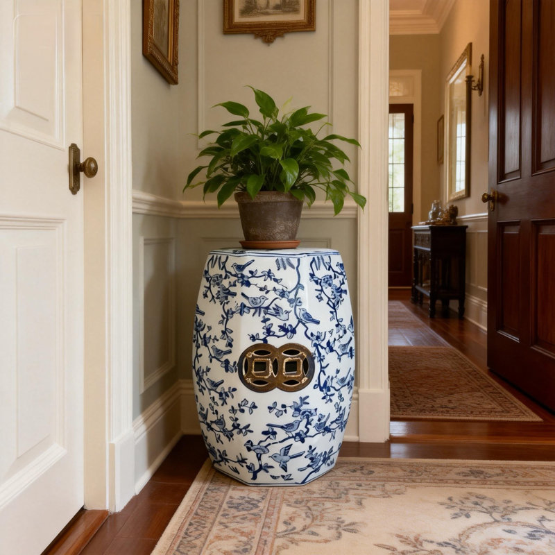 Neoclassical style ceramic stool