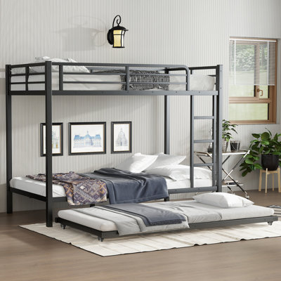 Metal Bunk Bed with Trundle by 17 Stories