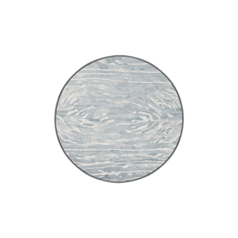 Tapis gris lavable à la machine, Rond 5 pi