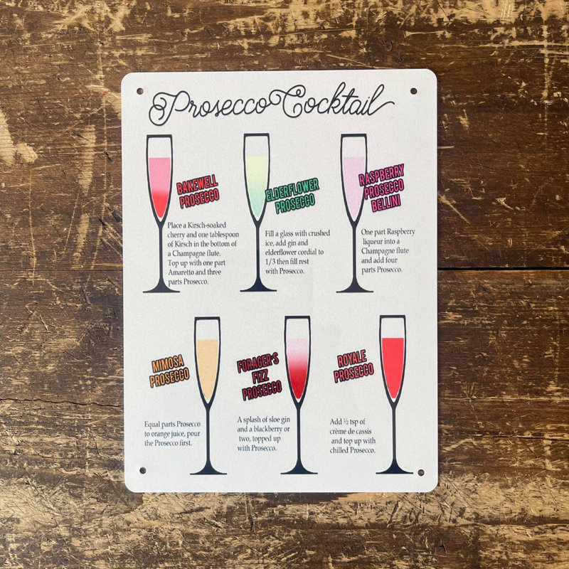 Food & Beverage Wall Decor on Metal, 20cm H x 15cm W