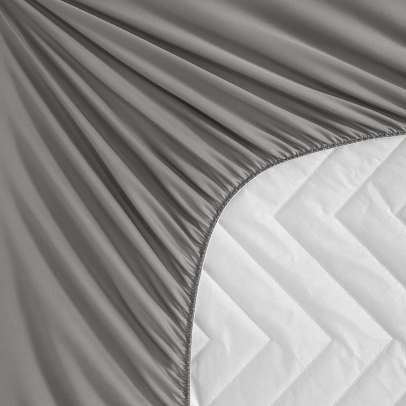 Soft & Breathable Cotton Waterproof Fitted Sheet, King Fitted Sheet, Smock Gray