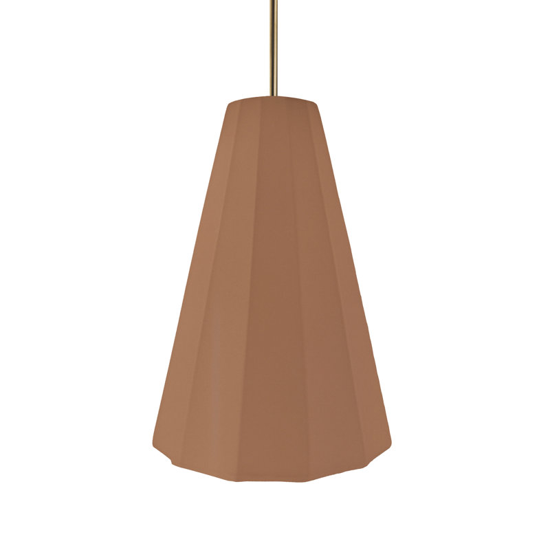 Radiance - Fluted 1-Light Pendant - Adobe - Antique Brass - 9"W x 13"H - Dedicated LED - Rigid Stem, Adobe, Antique Brass