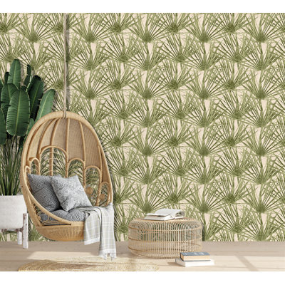 Papier peint vert Palm Turtle