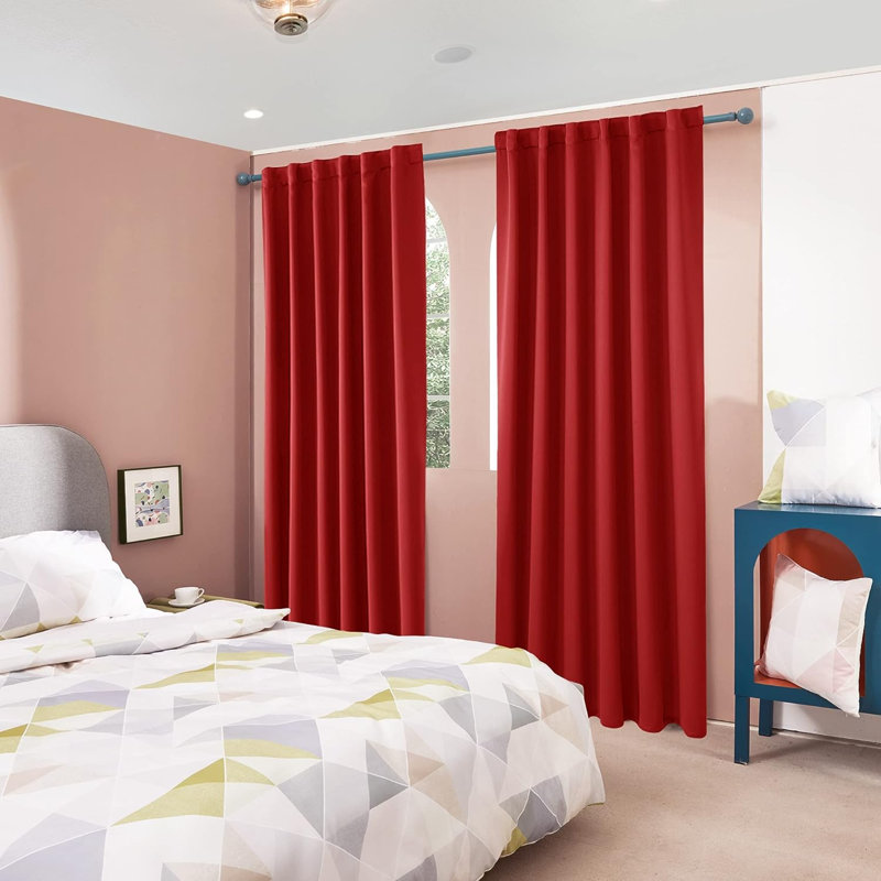 Blackout Curtain Pair, 52" W x 84" L, Red