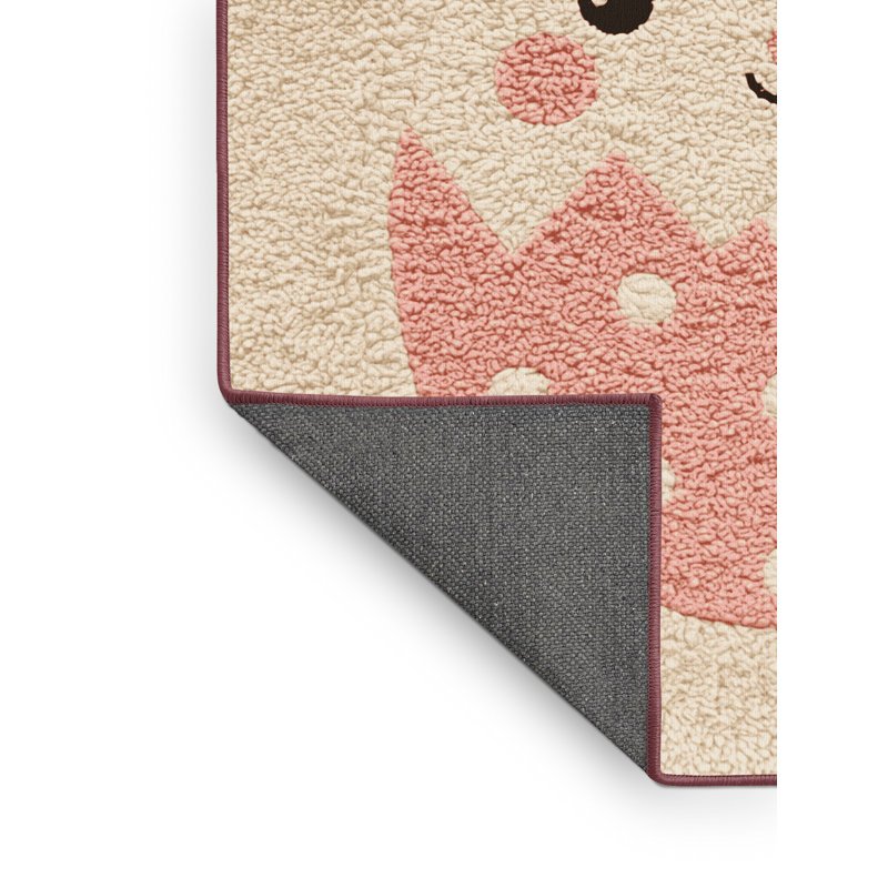 Soft Plush Esser Easter Modern & Contemporary Abstract Area Rug in Beige – Rose Binding, 2x4