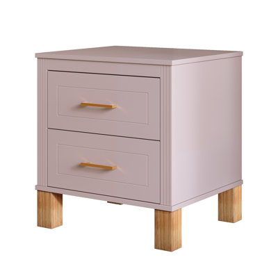Nightstands With Storage, Wood Mdf Modern Fluted Compact Bedside Table