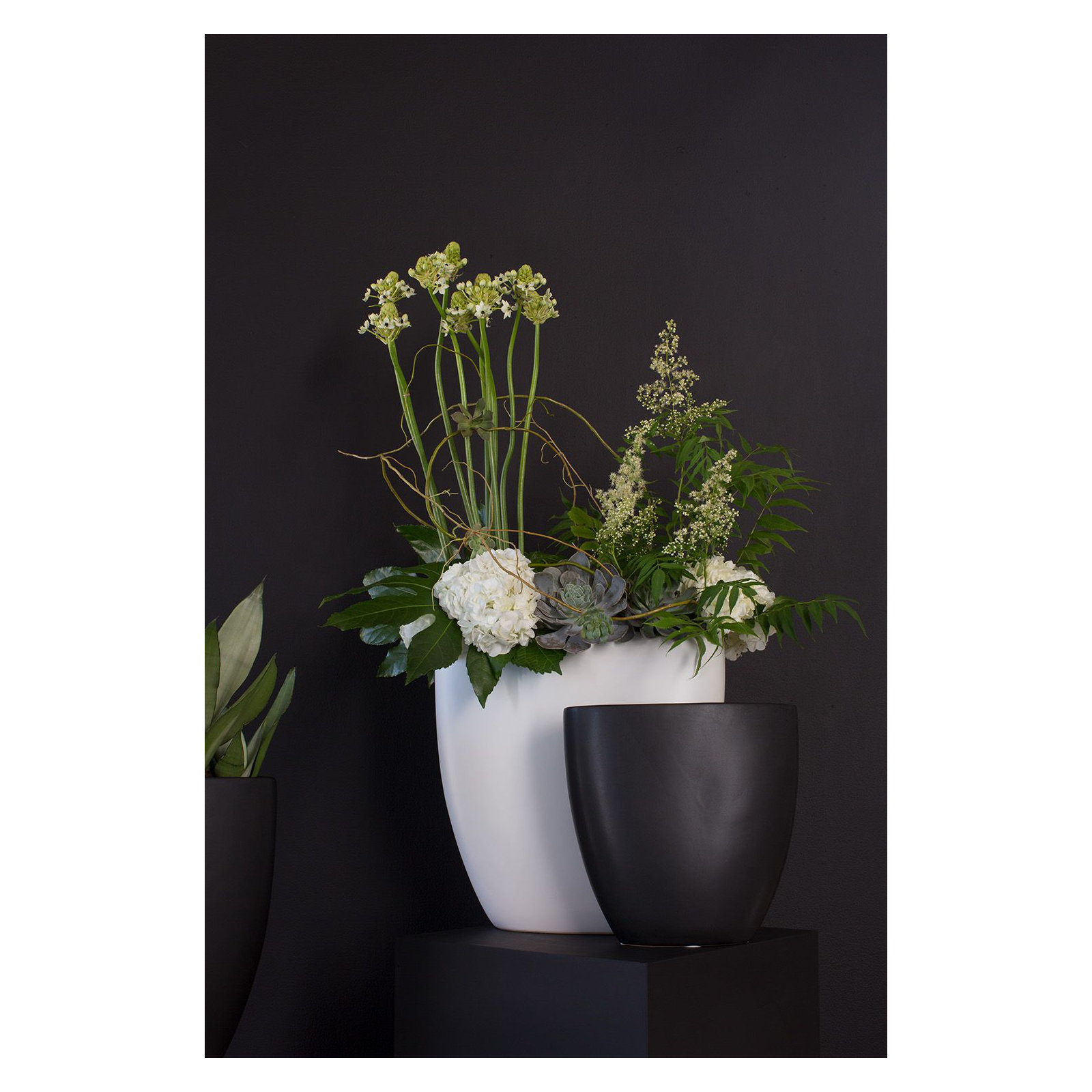 Elma Handmade Ceramic Table Vase, Black, 16" H x 15.75" W x 5.5" D