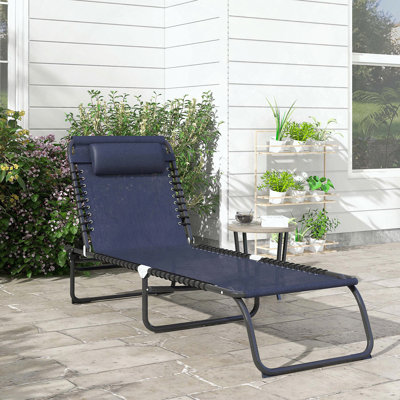 Chaise longue pliante avec méridienne inclinable à 4 positions et filet respirant