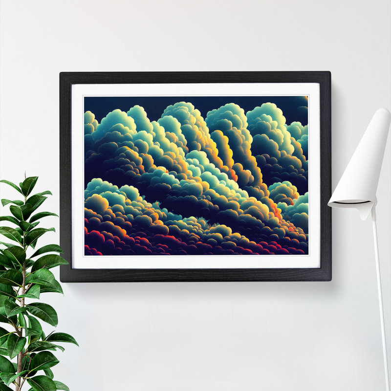 Appreciating Clouds - Single Picture Frame Print, Black, 34cm H x 46cm W