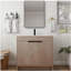Meuble-lavabo indépendant de 36 pouces avec lavabo en céramique blanche et 2 portes d'armoire à fermeture en douceur-120855780