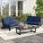 Polett Solid Wood Group Outdoor Conversation Set With Two Loveseats And Coffee Table-160992687-160992685