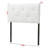 Ravine White Faux Leather Upholstered Button-Tufted Twin Size Headboard, 22" H X 38.56" W X 3.13" D-826228483