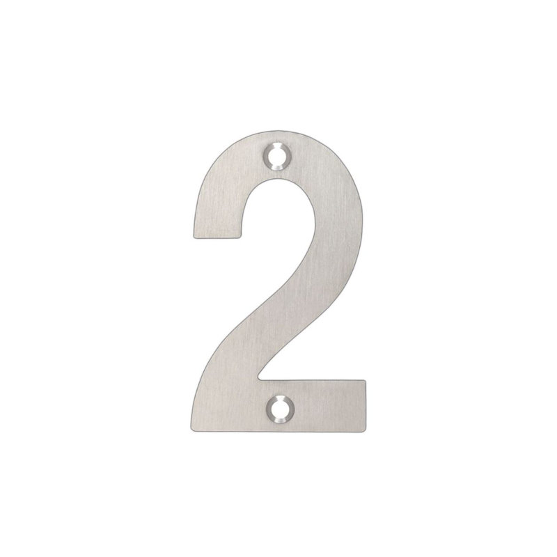 7.5cm H Stainless Steel House Number, Satin Stainless