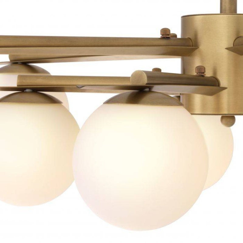 Lustre suspendu en laiton clair Venezia, Bronze antique, Beige, H 8 po x l 55 po x P 55 po