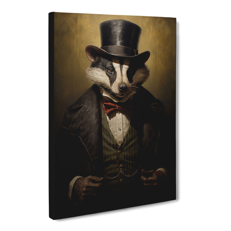 Badger Conceptual Art No.2 - Wrapped Canvas, 60cm H x 40cm W x 3cm D