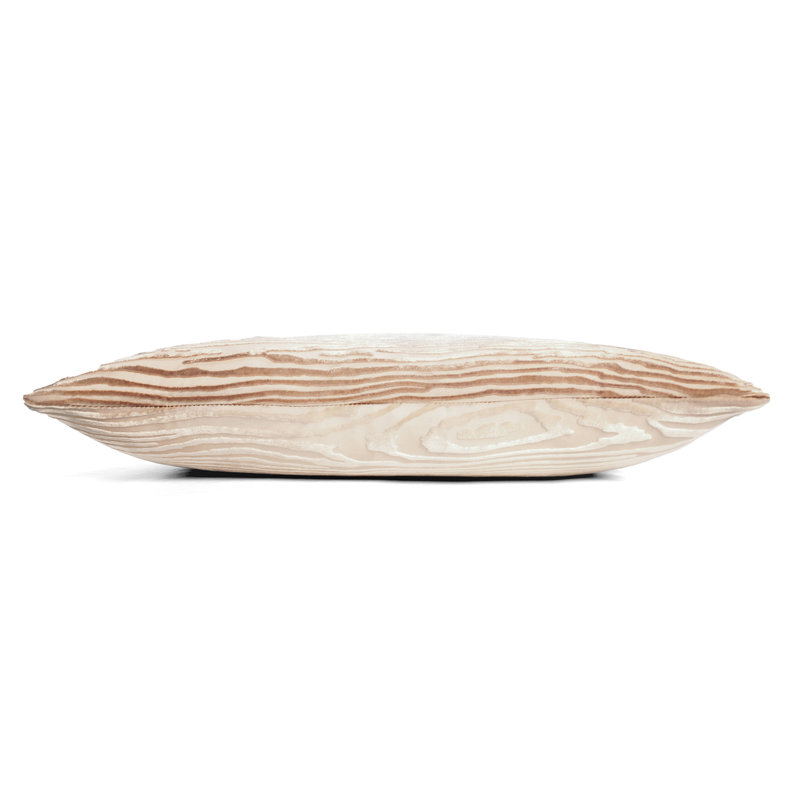 Woodgrain Rectangle Velvet Pillow Cover & Insert, Square 18"H x 18"W, Latte