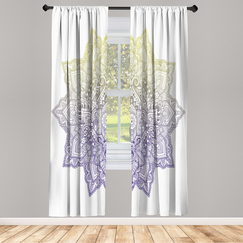 Semi Sheer Curtain Pair, 28" W x 84" L, Dark Violet