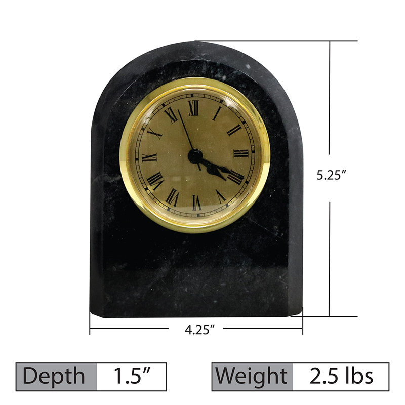 Horloge de table mécanique noire