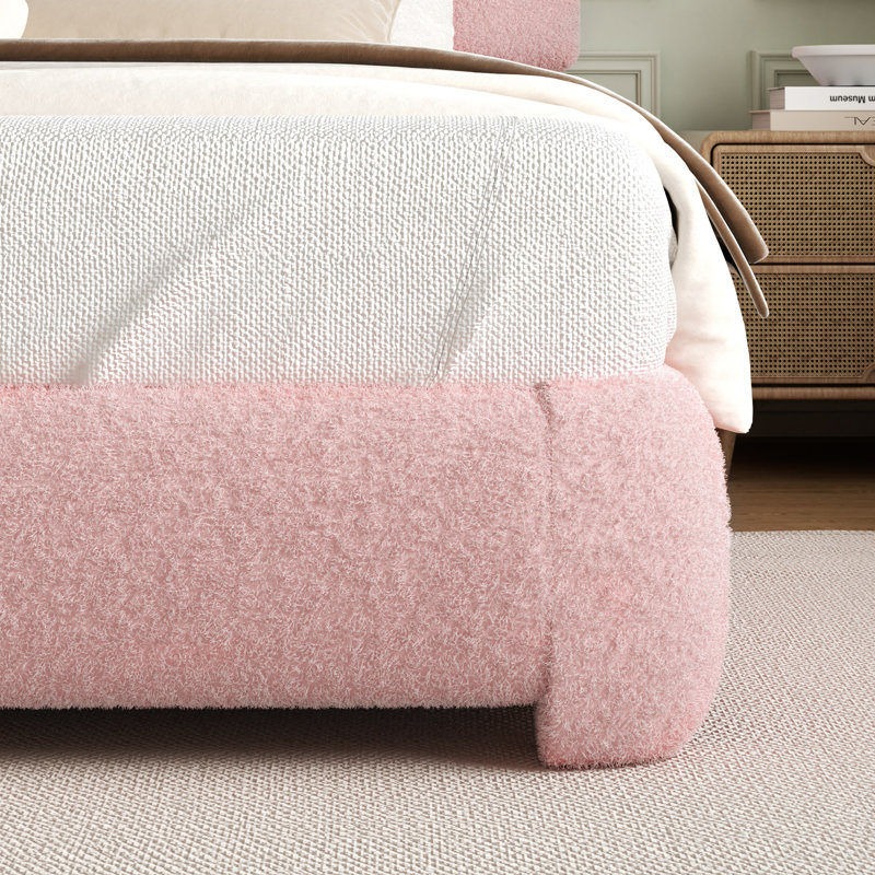 Base de lit tapissier Haden, Double , Rose