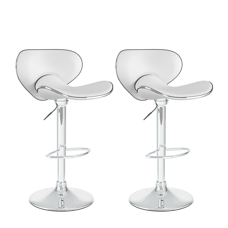 Tabouret de bar pivotant à hauteur réglable Abdusbasiyr, Blanc