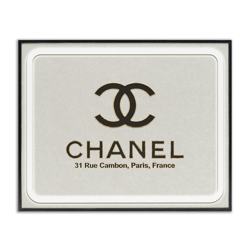 French Glam, H 11 po x l 14 po x 1,5 po, Giclée encadrée noir minuit