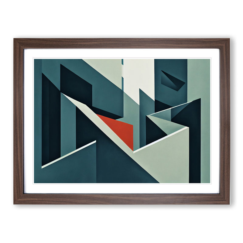 Inspirational Modern Abstract - Single Picture Frame Print, 34cm H x 46cm W x 2cm D, Walnut